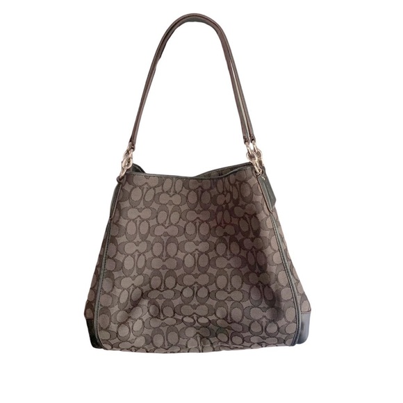 Coach F36424 Signature Phoebe Tote Carryall Handbag Shoulder Bag Smoke / Black - Picture 1 of 11